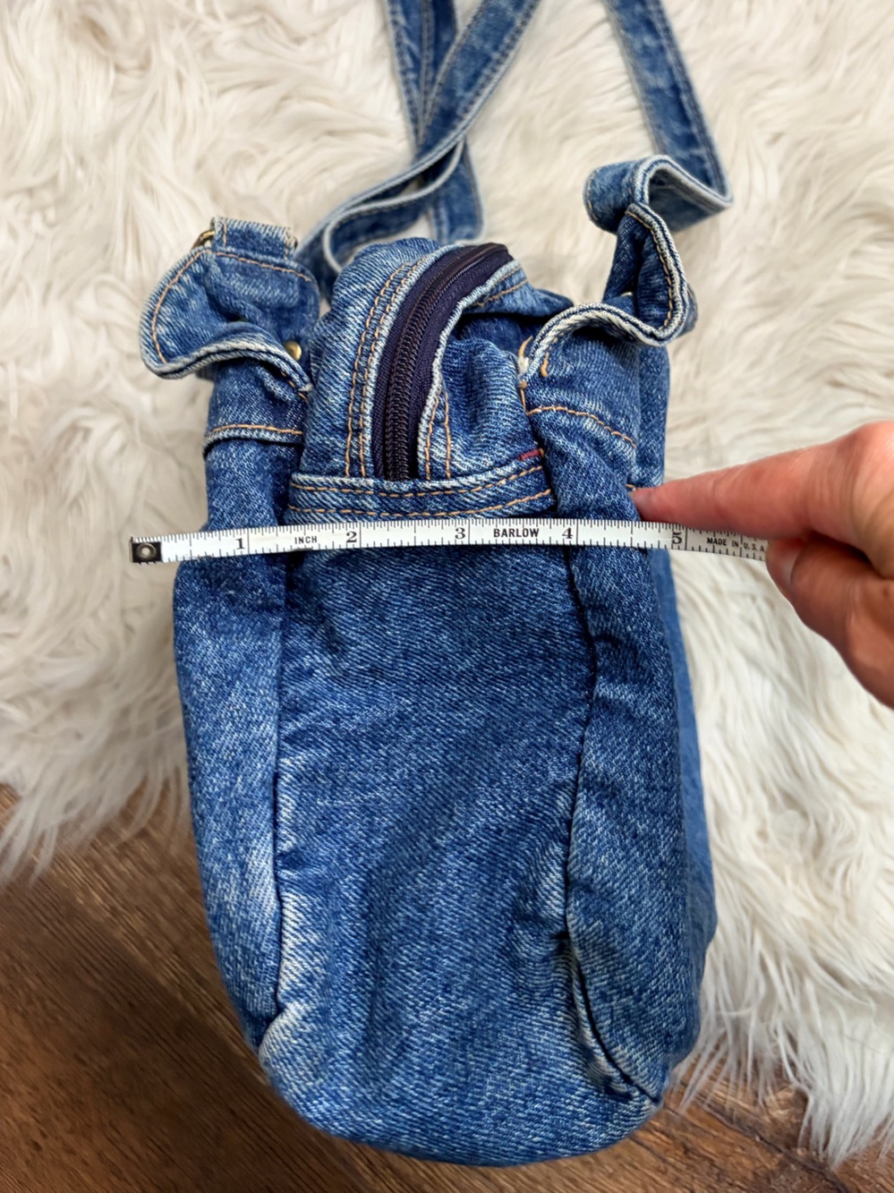 Denim Shoulder Bag - Blue Women's Tote - Picture 9 of 17